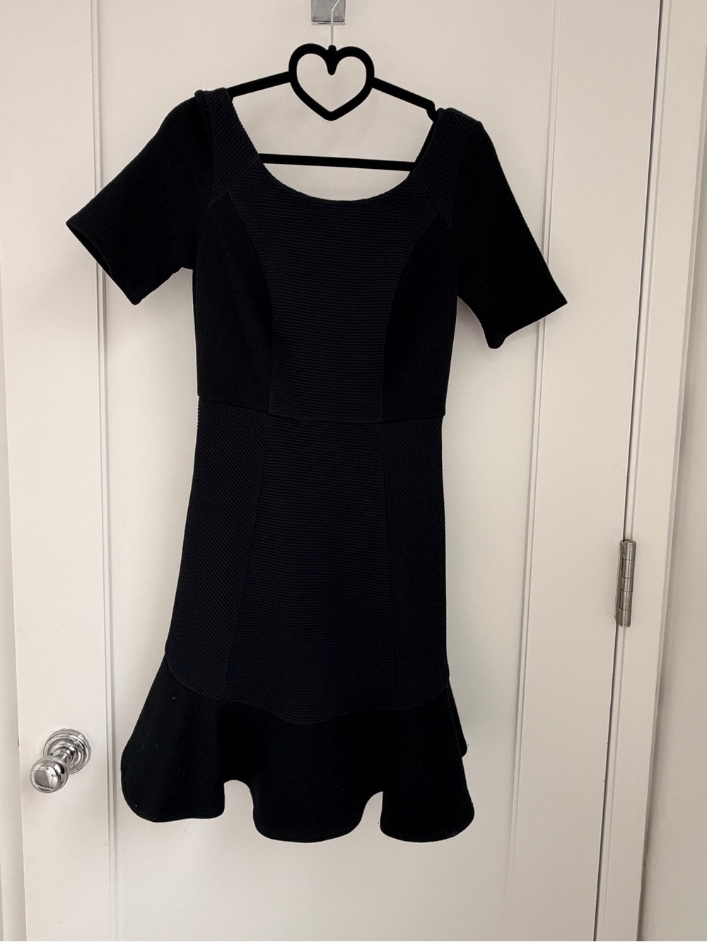 HD in Paris Black Short-Sleeve Fit-and-Flare Dress